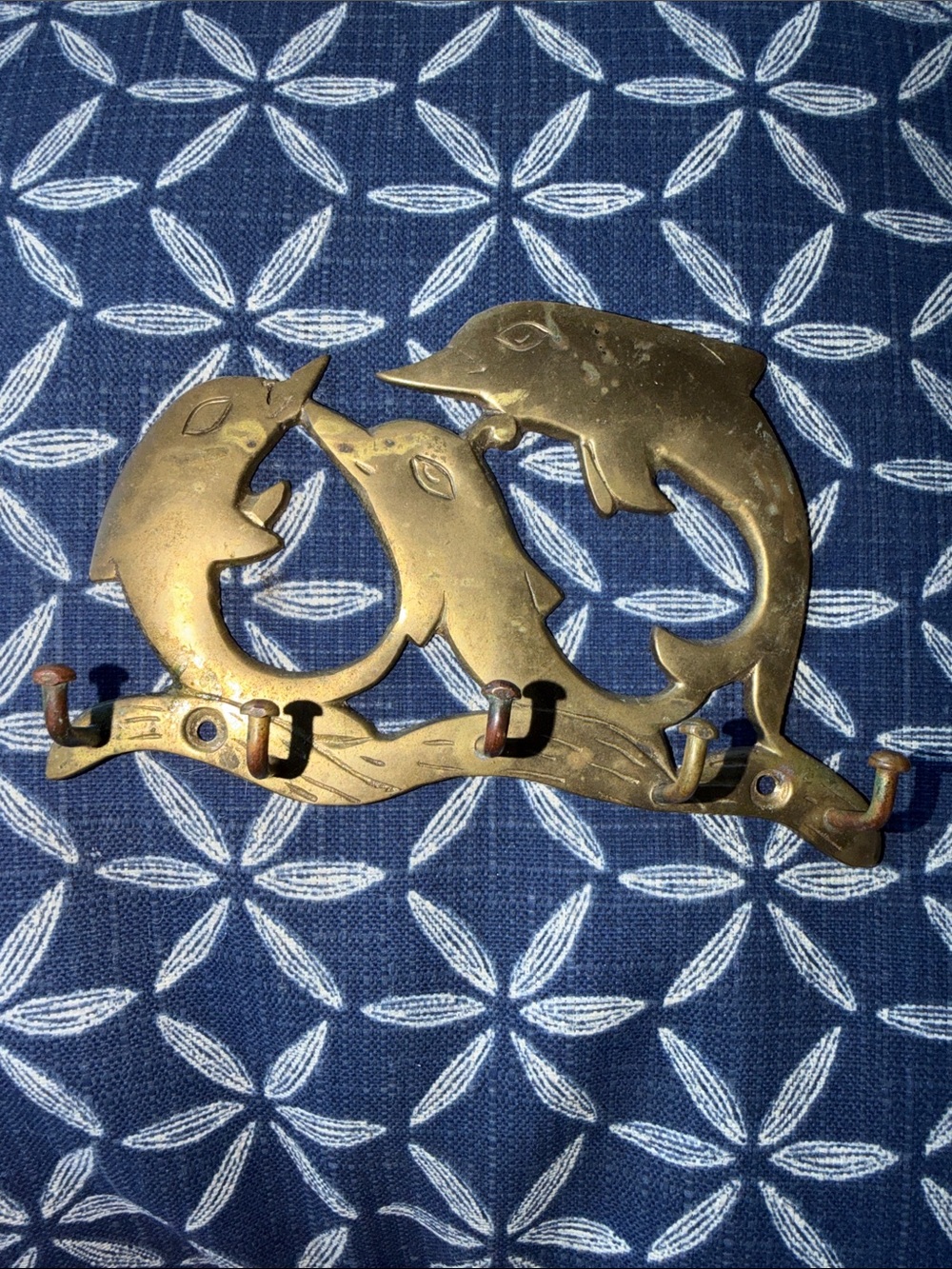 Eclectic Brass Dolphin Key Holder Nautical